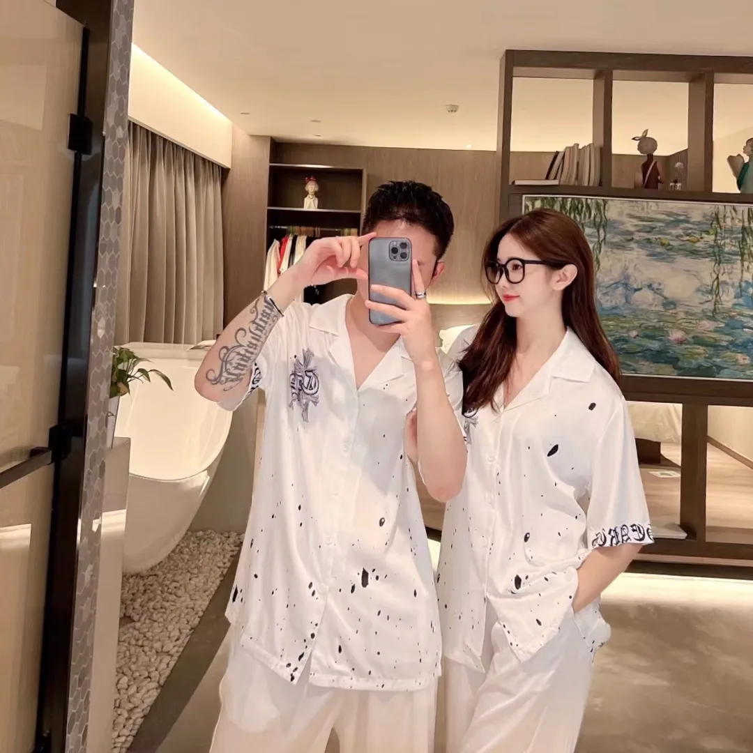 🅿️340 2023 CHROME HEARTS home wear, high-definition Korean silk fabric, skin-friendly, soft and comfortable, couple model M～XXXL